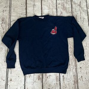 Vintage 1980s Cleveland Indians MLB Baseball Stitched 80s Crewneck Sweatshirt
